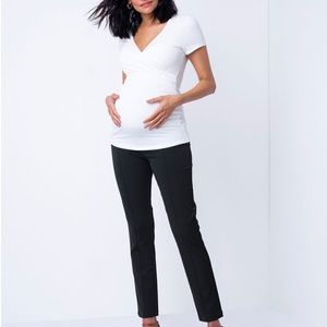 Seraphine Slim Leg Black Maternity Pants – Over Bump - 6
